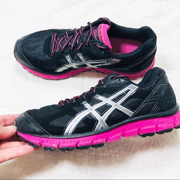 🔥 Asics black and pink Gel Scram running shoes sz7 - Picture 2 of 9